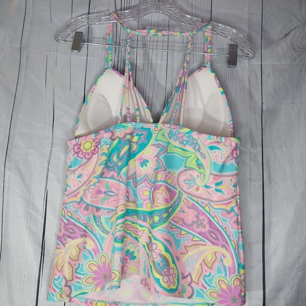 Red Camel Colorful Paisley Tankini Size L - Picture 4 of 10